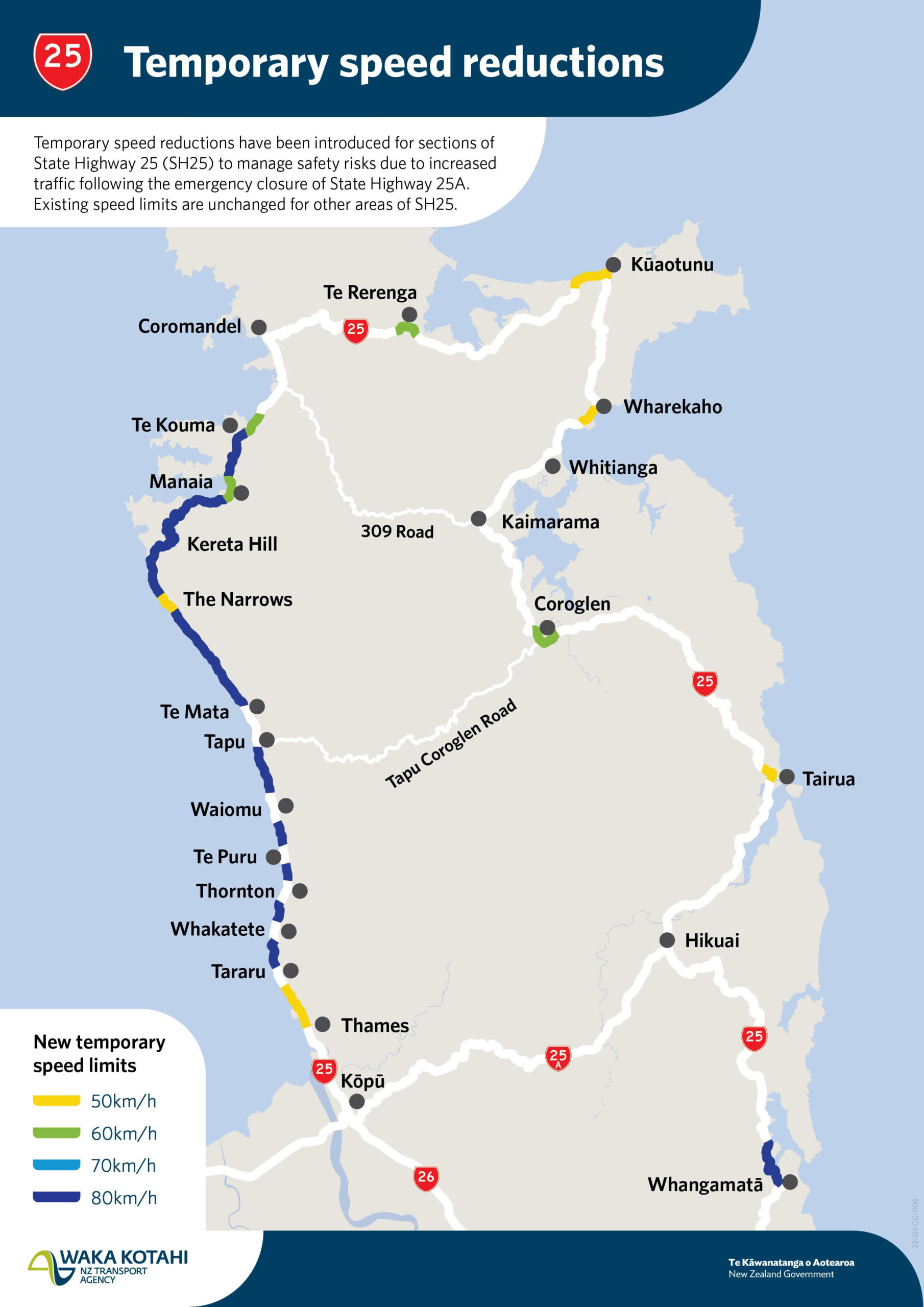 You are currently viewing New temporary speed reductions on SH25